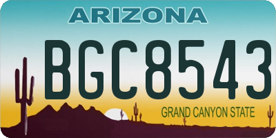 AZ license plate BGC8543