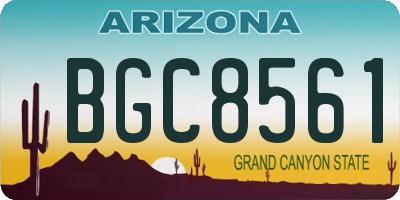 AZ license plate BGC8561