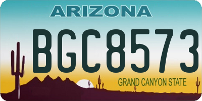 AZ license plate BGC8573
