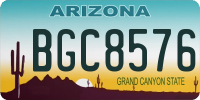 AZ license plate BGC8576
