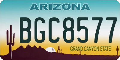AZ license plate BGC8577