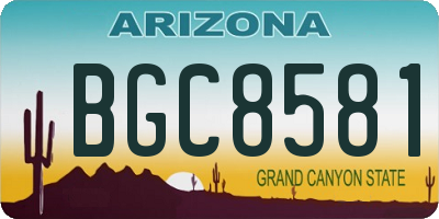 AZ license plate BGC8581