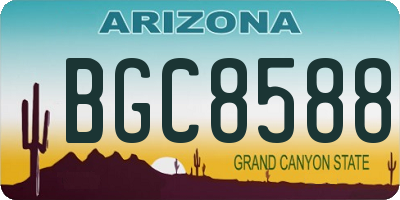 AZ license plate BGC8588