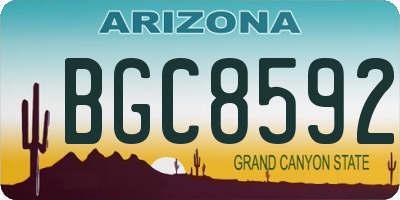 AZ license plate BGC8592