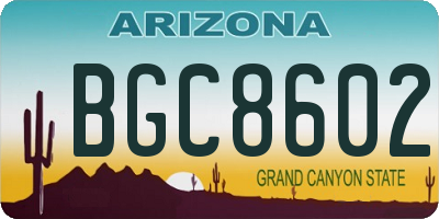 AZ license plate BGC8602