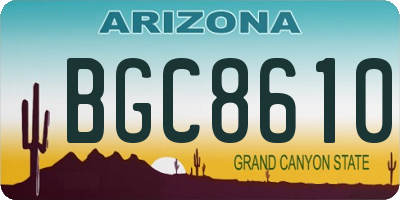 AZ license plate BGC8610