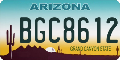 AZ license plate BGC8612