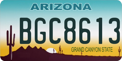 AZ license plate BGC8613