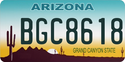 AZ license plate BGC8618