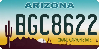 AZ license plate BGC8622