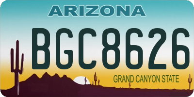 AZ license plate BGC8626