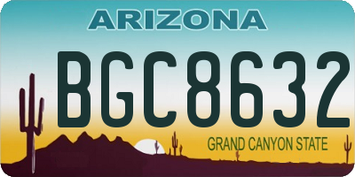 AZ license plate BGC8632