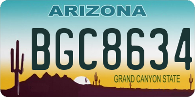 AZ license plate BGC8634