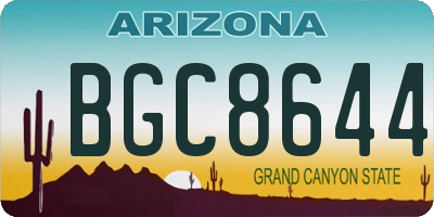 AZ license plate BGC8644