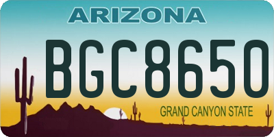 AZ license plate BGC8650