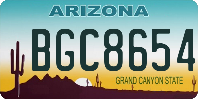AZ license plate BGC8654