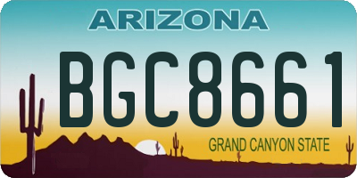 AZ license plate BGC8661