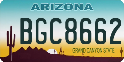 AZ license plate BGC8662