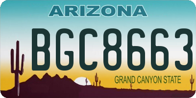 AZ license plate BGC8663