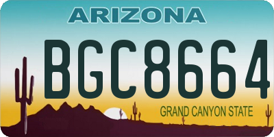 AZ license plate BGC8664