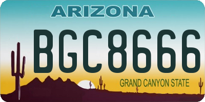 AZ license plate BGC8666