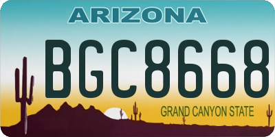 AZ license plate BGC8668