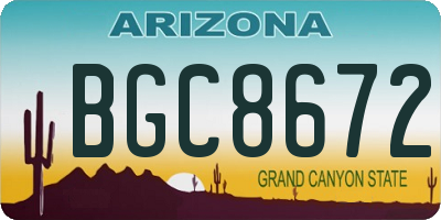 AZ license plate BGC8672
