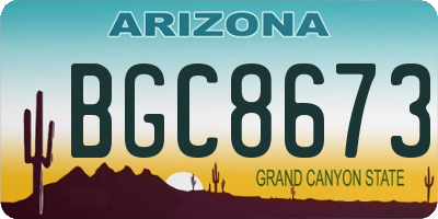 AZ license plate BGC8673