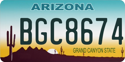 AZ license plate BGC8674