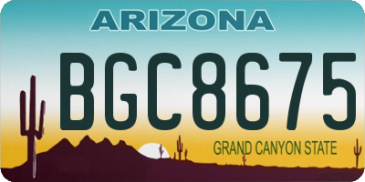 AZ license plate BGC8675