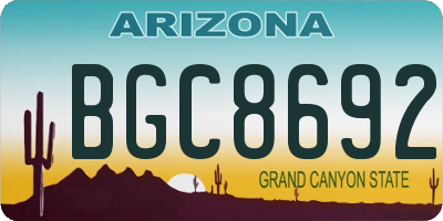AZ license plate BGC8692