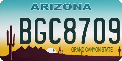 AZ license plate BGC8709