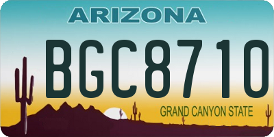 AZ license plate BGC8710