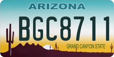 AZ license plate BGC8711