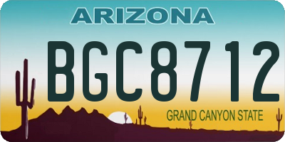 AZ license plate BGC8712