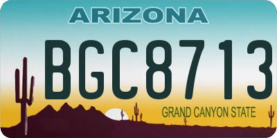 AZ license plate BGC8713