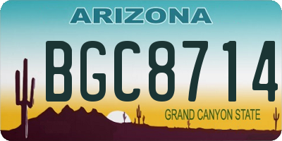 AZ license plate BGC8714