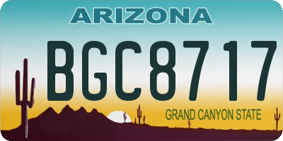 AZ license plate BGC8717