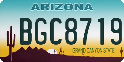 AZ license plate BGC8719