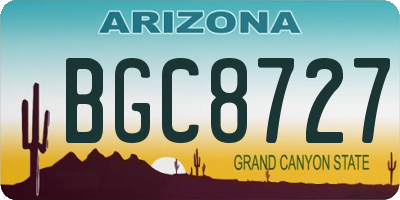 AZ license plate BGC8727