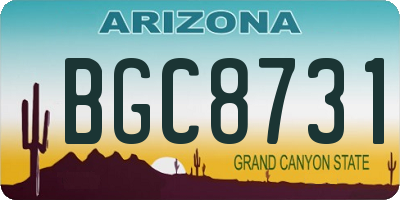 AZ license plate BGC8731