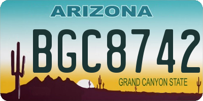 AZ license plate BGC8742