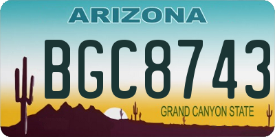 AZ license plate BGC8743