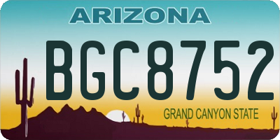 AZ license plate BGC8752