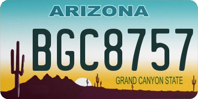 AZ license plate BGC8757