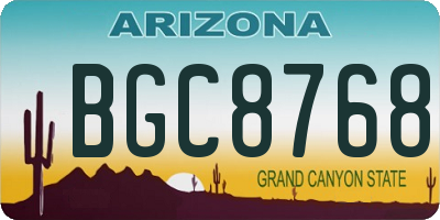 AZ license plate BGC8768