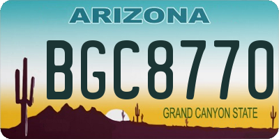 AZ license plate BGC8770