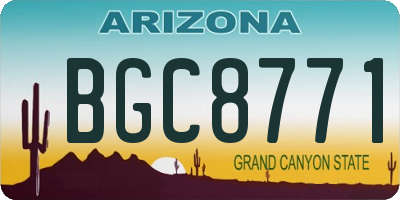 AZ license plate BGC8771