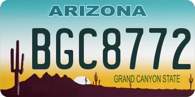AZ license plate BGC8772