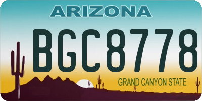 AZ license plate BGC8778